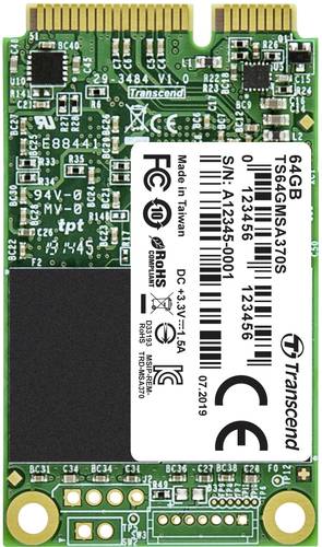 Transcend 64GB Interne mSATA SSD SATA 6 Gb/s Retail TS64GMSA370S von Transcend