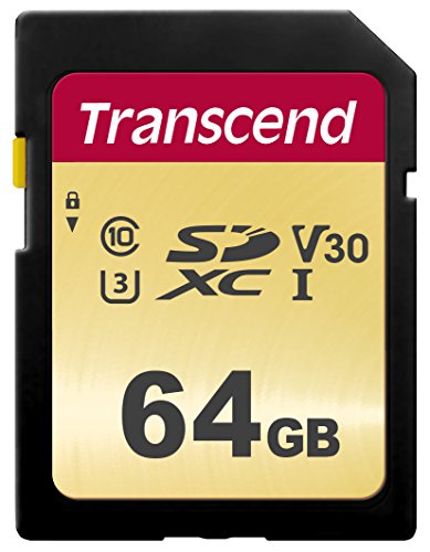 Transcend 64GB SDXC/SDHC 500S Speicherkarte TS64GSDC500S (umweltfreundliche Verpackung) / bis zu 95 MBs lesen und 65 MBs schreiben von Transcend