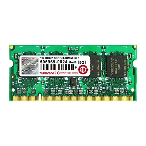Transcend Arbeitsspeicher 1GB JM DDR2 667Mhz SO-DIMM 1Rx8 128Mx8 CL5 1.8V von Transcend