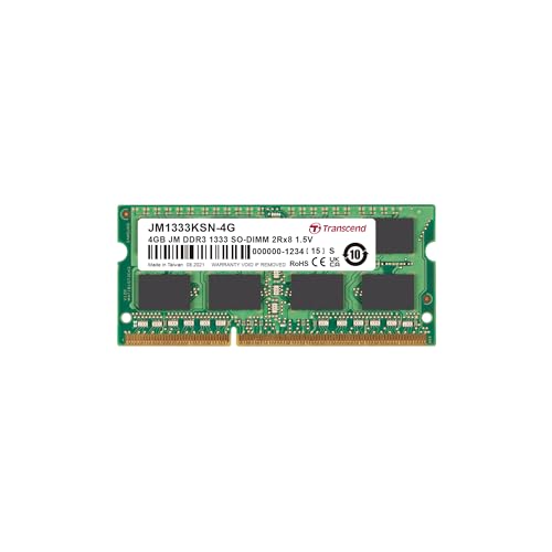 Transcend Arbeitsspeicher 4GB JM DDR3 1333Mhz SO-DIMM 2Rx8 256Mx8 CL9 1.5V von Transcend