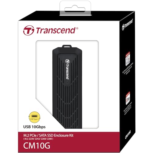 Transcend TS-CM10G M.2 SSD-Gehäuse USB-C® (USB 3.2 Gen 2) 10 GBit/s M.2 PCIe NVMe, M.2 SATA 2230, von Transcend