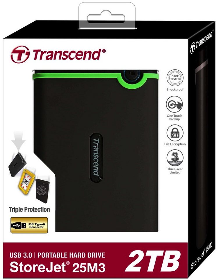 Transcend HDD externe Festplatte StoreJet 25M3 2,5 Zoll 2TB USB 3.1 iron gray externe HDD-Festplatte Transcend HDD externe Festplatte StoreJet 25M3 2,5 Zoll 2TB USB 3.1 iron gray externe HDD-Festplatte von Transcend
