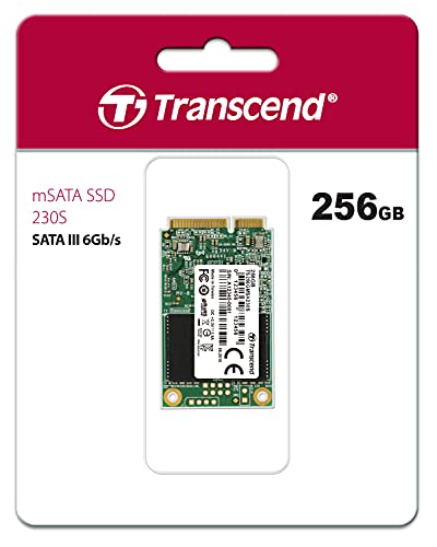 Transcend Highspeed 256GB interne mSATA SSD SATA III (6Gb/s), Festkörper-Laufwerk, zum Aufrüsten von Ultrabooks, Tablets oder Slim Servern, schnelle Übertragung TS256GMSA230S von Transcend