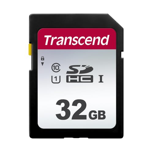 Transcend Highspeed 32GB SDHC Speicherkarte (für Digitalkameras / Photo Box / alltägliche Aufnahmen & Videos / Autoradio) Class 10, UHS-I U1 TS32GSDC300S von Transcend