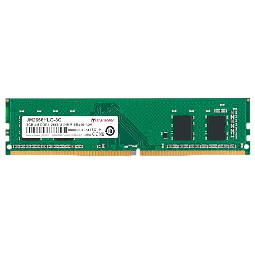 Transcend JM2666HLB-8G Arbeitsspeicher 8 GB DDR4 2666 MHz Arbeitsspeicher Modul (8 GB, DDR4, 2666 MHz) von Transcend