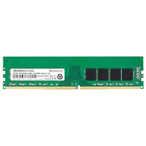 Transcend JM2666HLE-32G Arbeitsspeicher 32 GB DDR4 2666 MHz Arbeitsspeicher Modul (32 GB, DDR4, 2666 MHz, U-DIMM) von Transcend