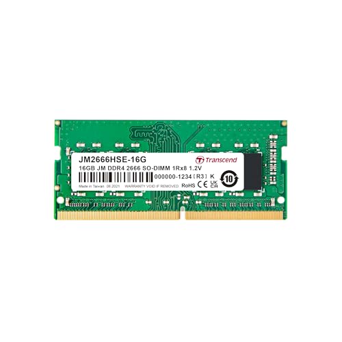 Transcend JM2666HSB-16G 16GB DDR4 2666 MHz Arbeitsspeicher Module (16 GB, DDR4, 2666 MHz, SO-DIMM) von Transcend