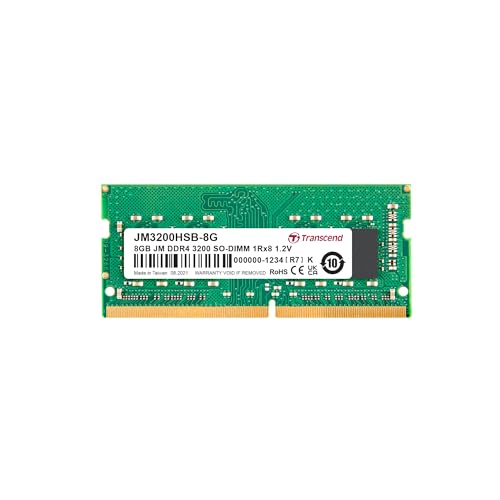 Transcend JM3200HSB-8G Arbeitsspeicher 8 GB DDR4 3200 MHz Arbeitsspeicher Modul (8 GB, DDR4, 3200 MHz, SO-DIMM) von Transcend