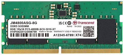 Transcend JM4800ASG-8G Laptop-Arbeitsspeicher Modul DDR5 8GB 1 x 8GB ECC 4800MHz 262pin SO-DIMM CL40 von Transcend
