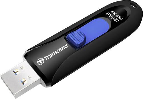 Transcend JetFlash® 790 USB-Stick 128GB Schwarz, Blau TS128GJF790K USB 3.2 Gen 2 (USB 3.1) von Transcend