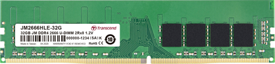 Transcend JetRAM - DDR4 - 32 GB - DIMM 288-PIN - 2666 MHz / PC4-21300 - CL19 - 1.2 V - ungepuffert - non-ECC Transcend JetRAM - DDR4 - 32 GB - DIMM 288-PIN - 2666 MHz / PC4-21300 - CL19 - 1.2 V - ungepuffert - non-ECC von Transcend