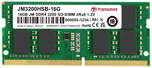 Transcend JetRAM Laptop-Arbeitsspeicher Modul DDR4 16GB 1 x 16GB 3200MHz 260pin SO-DIMM CL22 JM3200H von Transcend