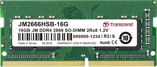 Transcend JetRAM Laptop-Arbeitsspeicher Modul DDR4 16GB 1 x 16GB Non-ECC 2666MHz 260pin SO-DIMM CL19 von Transcend