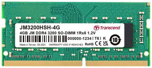 Transcend JetRAM Laptop-Arbeitsspeicher Modul DDR4 4GB 1 x 4GB Non-ECC 3200MHz 260pin SO-DIMM CL22 J von Transcend