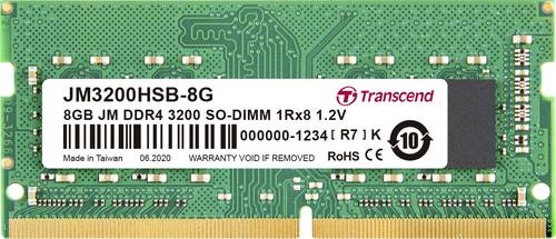 Transcend JetRAM Laptop-Arbeitsspeicher Modul DDR4 8GB 1 x 8GB 3200MHz 260pin SO-DIMM JM3200HSB-8G von Transcend