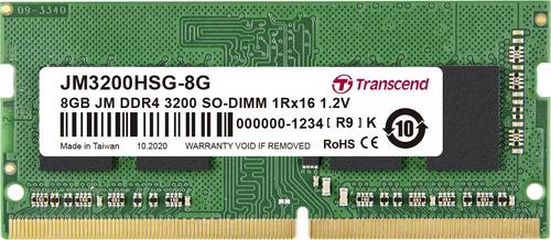 Transcend JetRAM Laptop-Arbeitsspeicher Modul DDR4 8GB 1 x 8GB 3200MHz 260pin SO-DIMM JM3200HSG-8G von Transcend