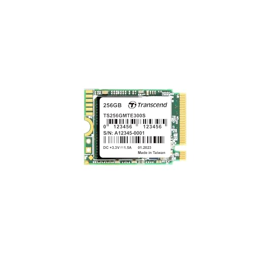 Transcend MTE300S 256GB NVMe PCIe Gen3 x4 M.2 2230 Internal Solid State Drive (SSD) 3D TLC NAND (TS256GMTE300S) von Transcend