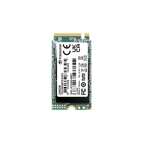 Transcend MTE400S 256 GB NVMe PCIe Gen3 x4 M.2 2242 Internal Solid State Drive (SSD) 3D TLC NAND (TS256GMTE400S) von Transcend