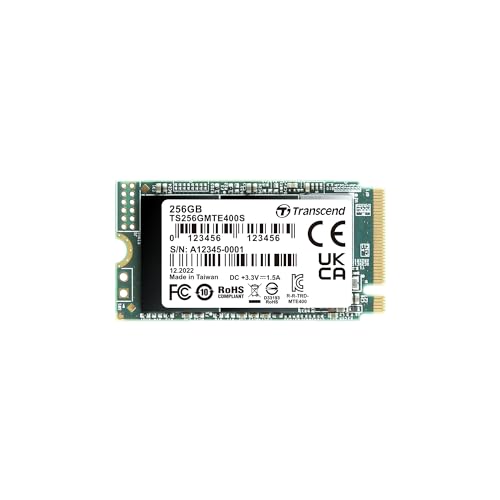 Transcend MTE400S 256 GB NVMe PCIe Gen3 x4 M.2 2242 Internal Solid State Drive (SSD) 3D TLC NAND (TS256GMTE400S) von Transcend