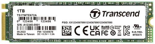 Transcend MTE672A 1TB Interne M.2 PCIe NVMe SSD 2280 PCIe NVMe 3.0 x4 Industrial TS1TMTE672A von Transcend