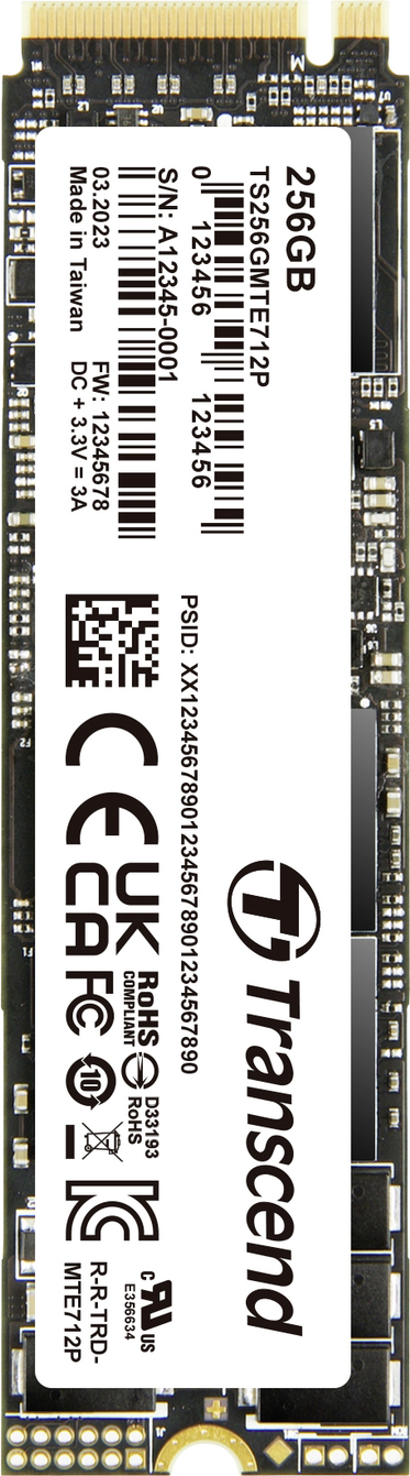 Transcend MTE712P M.2 256 GB PCI Express 4.0 NVMe 3D NAND (TS256GMTE712P) von Transcend