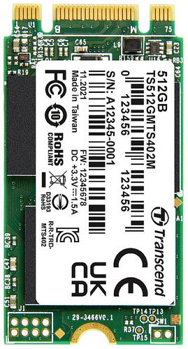 Transcend MTS402M 256GB Interne M.2 PCIe NVMe SSD 2242 SATA III Industrial TS256GMTS402M von Transcend