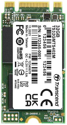 Transcend MTS402M 32GB Interne M.2 PCIe NVMe SSD 2242 SATA III Industrial TS32GMTS402M von Transcend
