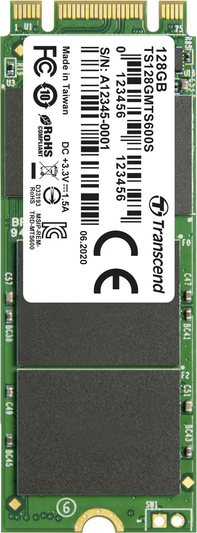 Transcend MTS600S - SSD - 128 GB - intern - M.2 2260 - SATA 6Gb/s von Transcend