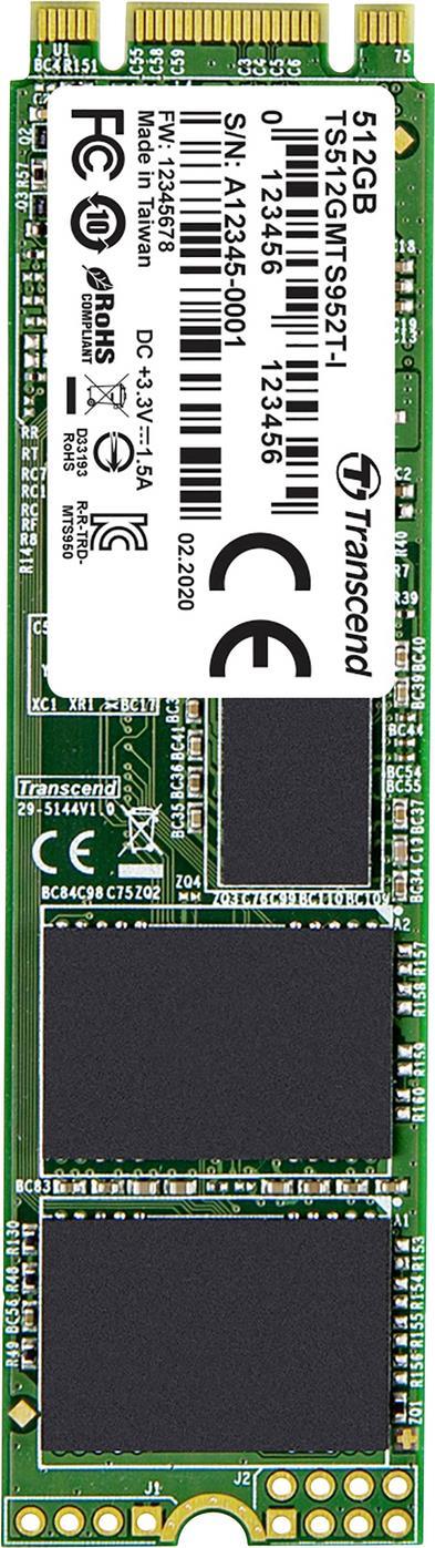 Transcend MTS952T-I 512 GB Interne M.2 PCIe NVMe SSD 2280 SATA 6 Gb/s Retail TS512GMTS952T-I (TS512GMTS952T-I) von Transcend