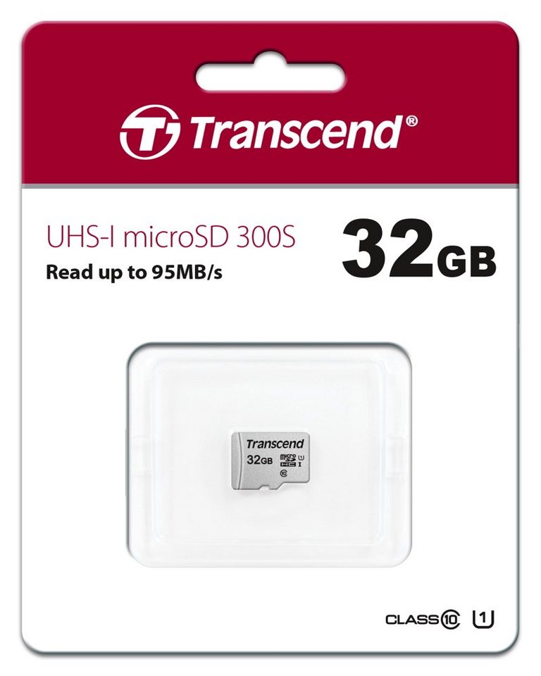 Transcend Micro SDHC Karte 32GB Speicherkarte 300S UHS-I U1 Class 10 Speicherkarte Transcend Micro SDHC Karte 32GB Speicherkarte 300S UHS-I U1 Class 10 Speicherkarte von Transcend