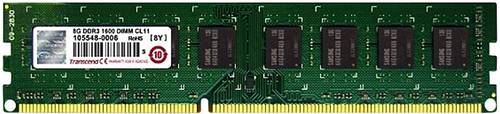 Transcend PC-Arbeitsspeicher Modul Industrial DDR3 8GB 1 x 8GB ECC 1600MHz 240pin DIMM CL11 11-11-11 von Transcend