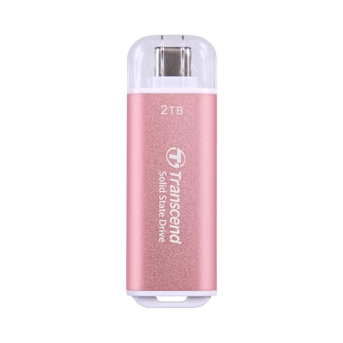 Transcend Portable SSD ESD300P 2TB USB Typ-C 10 Gbit/s PS4/PS5-kompatibel, Rosa – TS2TESD300P von Transcend