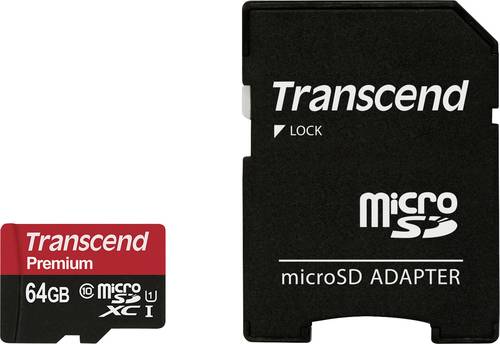 Transcend Premium microSDXC-Karte Industrial 64GB Class 10, UHS-I inkl. SD-Adapter von Transcend