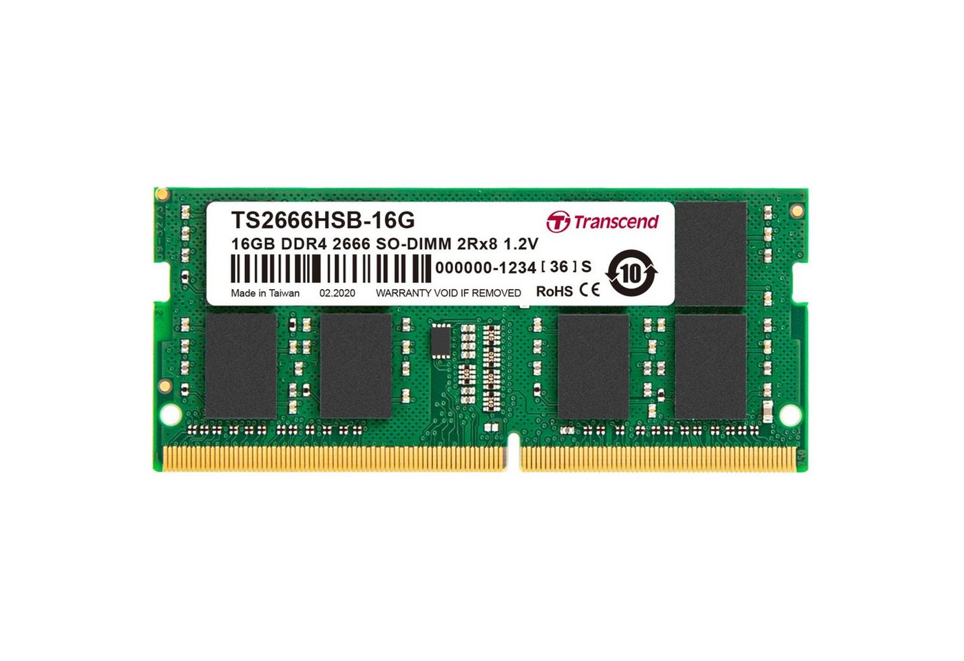 Transcend SO-DIMM 16 GB DDR4-2666 Arbeitsspeicher von Transcend