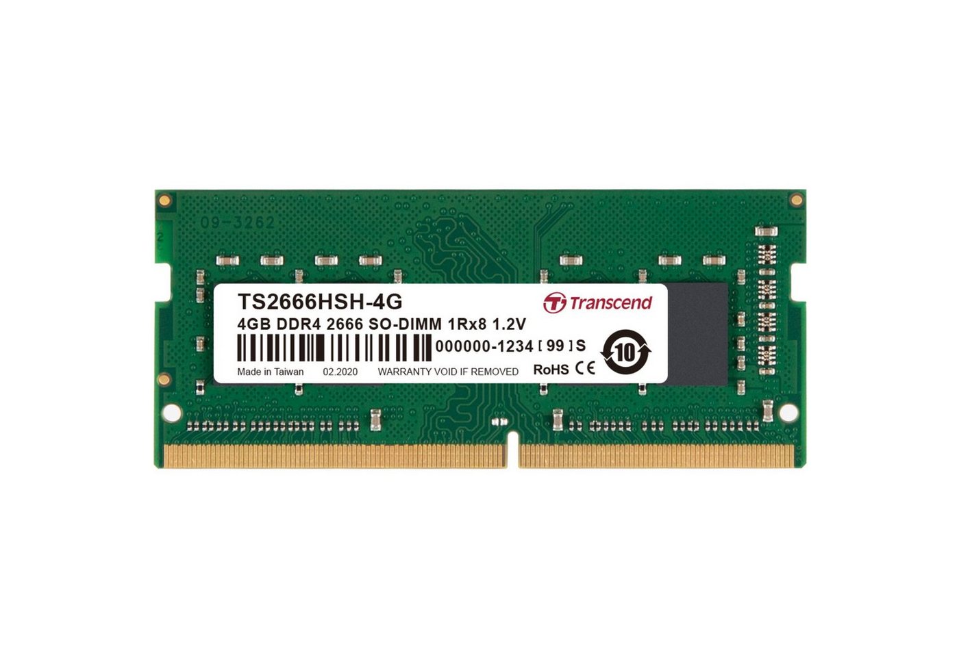 Transcend SO-DIMM 4 GB DDR4-2666 Arbeitsspeicher von Transcend