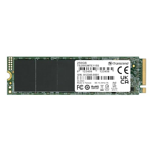 Transcend SSD 250GB M.2 MTE115S (M.2 2280) PCIe Gen3 x4 NVMe – TS250GMTE115S von Transcend