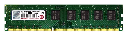 Transcend TS1GLK64V6H Speichermodul 8GB DDR3 1600 U-DIMM 2Rx8 512Mx8 CL11 1.5V von Transcend