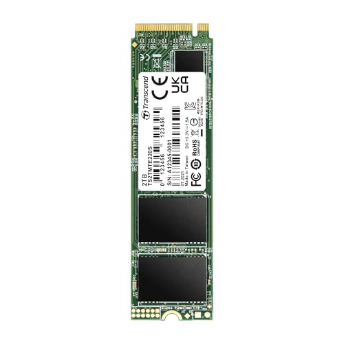 Transcend TS2TMTE220S 2TB M.2 Ultra-Highspeed SSD für High-End-Anwendungen (Gaming, digitale Audio- und Videoproduktionen etc.), schnelle Übertragung bis zu 3.500/2.700 MB/s, PCIe™ Gen3 x4, 2280 von Transcend