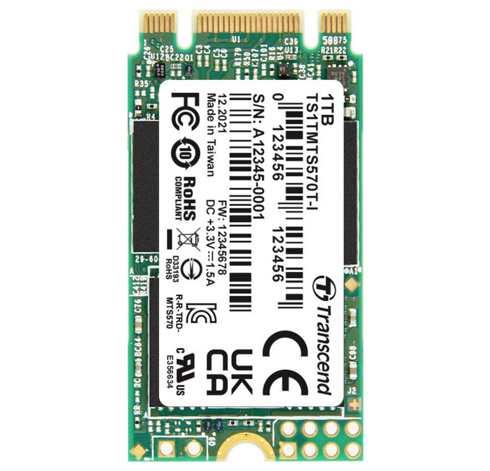 Transcend Transcend 1 TB Interne M.2 SATA SSD 2242 TS1TMTS570TI-VS1 interne SSD (1) von Transcend