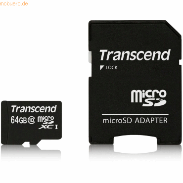 Transcend Transcend 64GB microSDXC Class 10 + SD-Adapter von Transcend