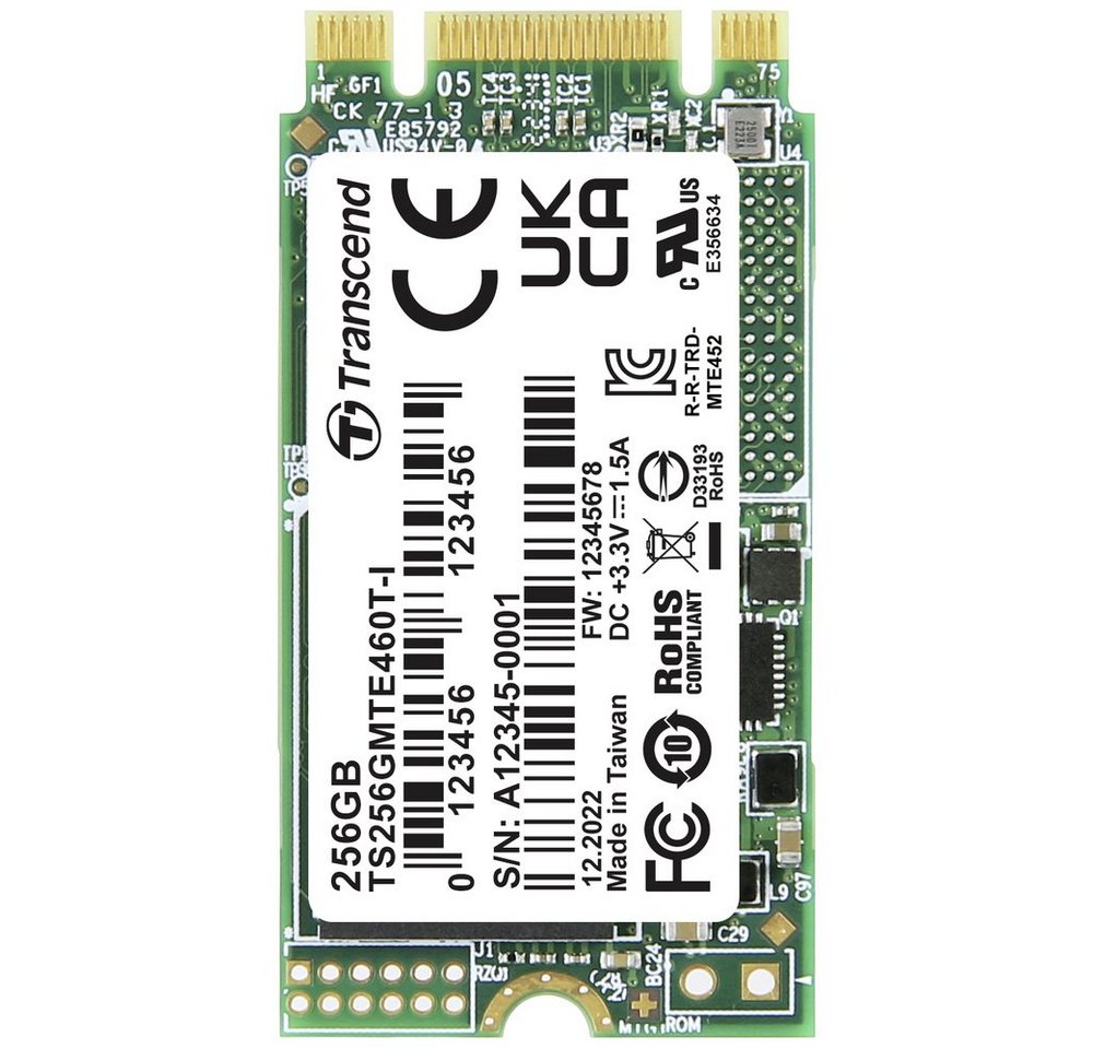 Transcend Transcend MTE460T-I 256 GB Interne M.2 PCIe NVMe SSD 2242 PCIe NVMe 3. interne SSD (256) von Transcend
