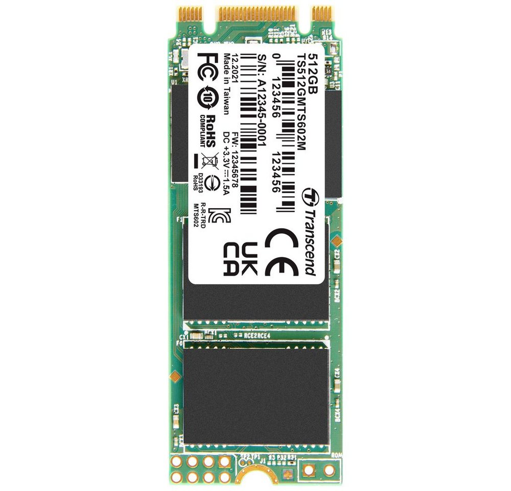 Transcend Transcend MTS602M 512 GB Interne M.2 SATA SSD 2260 SATA III Industrial interne SSD (512) von Transcend