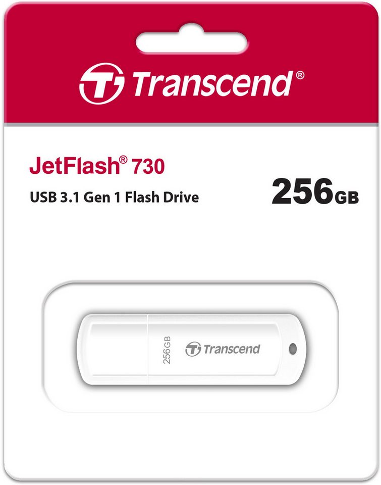 Transcend USB Stick 256GB Speicherstick JetFlash 730 weiß USB 3.0 USB-Stick von Transcend