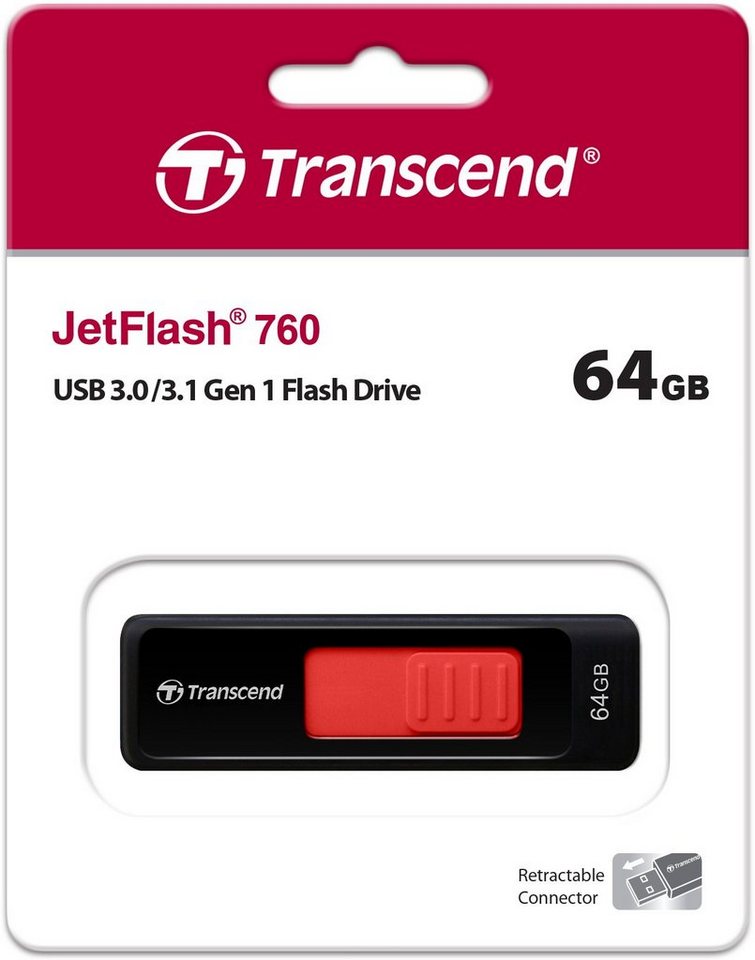 Transcend USB Stick 64GB Speicherstick JetFlash 760 USB 3.0 USB-Stick von Transcend