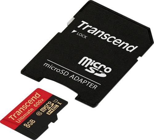 Transcend Ultimate (600x) microSDHC-Karte Industrial 8GB Class 10, UHS-I inkl. SD-Adapter von Transcend