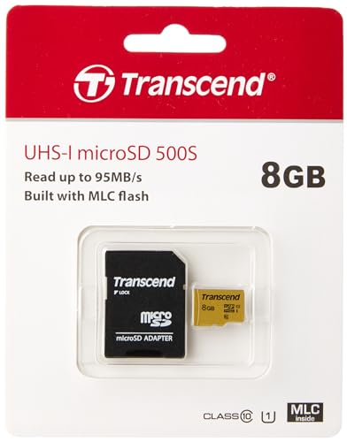 Transcend Ultra-Highspeed 8GB micro SDXC/SDHC Speicherkarte (für Action-Cams / Dashcams und Drohnen) / UHS-I – TS8GUSD500S von Transcend
