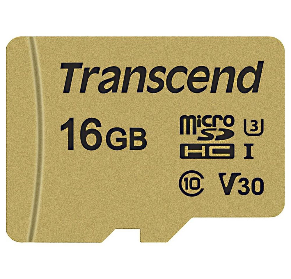 Transcend microSDHC-Karte 16GB Class 10, UHS-I Speicherkarte (inkl. SD-Adapter) von Transcend