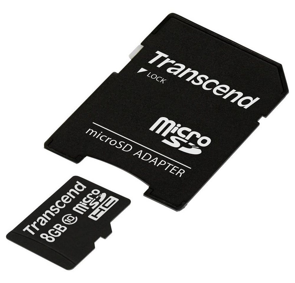 Transcend microSDHC Karte 8GB Class 10 mit SD-Adapter Speicherkarte (inkl. SD-Adapter) von Transcend