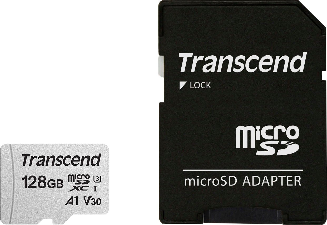 Transcend microSDXC 300S 128 GB Speicherkarte (128 GB, UHS Class 10, 100 MB/s Lesegeschwindigkeit) von Transcend