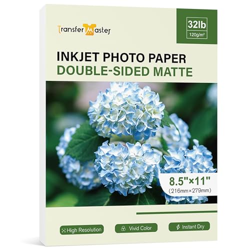 Fotopapier, doppelseitig, dünn, matt, 21,6 x 27,9 cm, 14,5 kg, für Tintenstrahldrucker, Färbetinte, 120 g/m², für Menüflieger, Broschüren, Kinder, Buchdruck, 50 Blatt Fotopapier, doppelseitig, dünn, matt, 21,6 x 27,9 cm, 14,5 kg, für Tintenstrahldrucker, Färbetinte, 120 g/m², für Menüflieger, Broschüren, Kinder, Buchdruck, 50 Blatt von Transfer Master